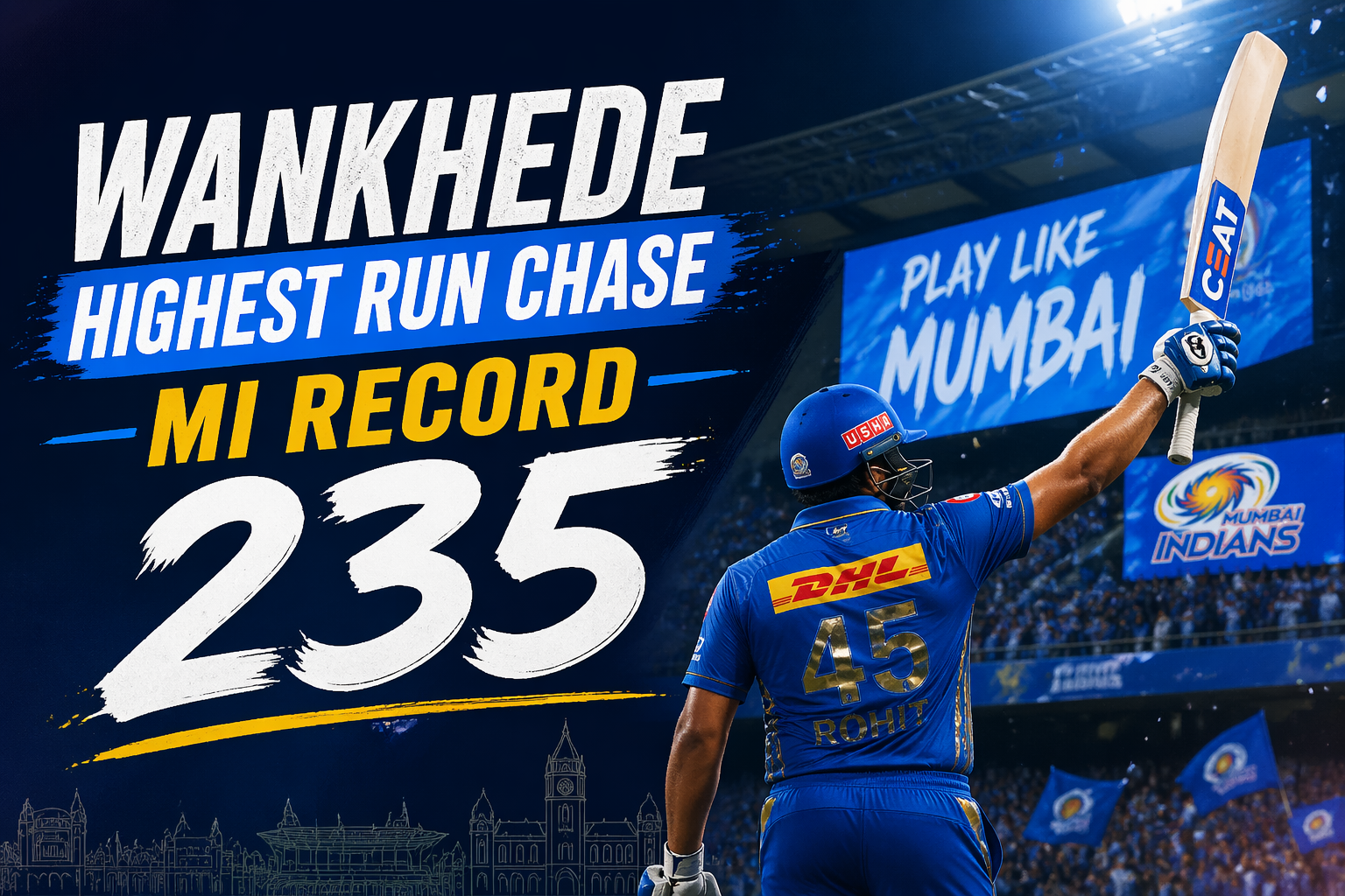 Wankhede's Highest Run Chases: Can MI Break the 235-Run Record Today?