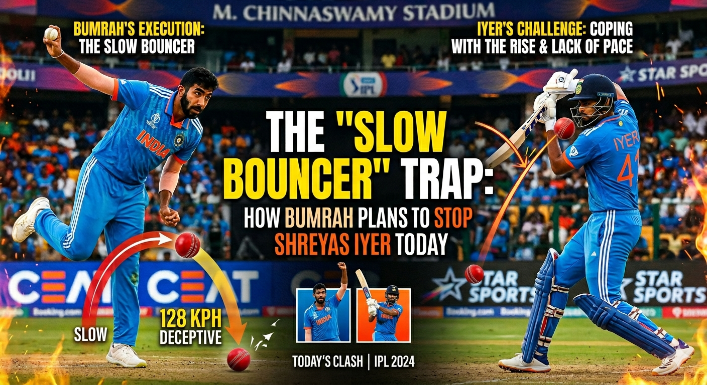 The "Slow Bouncer" Trap: How Bumrah Plans to Stop Shreyas Iyer Today